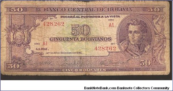 P141
50 Bolivianos Banknote
