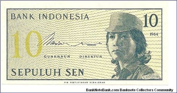 10 sen; 1964 Banknote