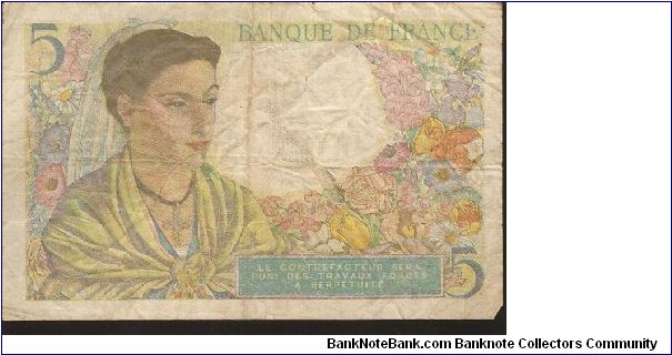 Banknote from France year 1943