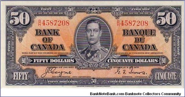 DOMINION OF CANADA
 $50 Banknote