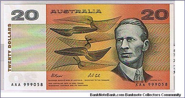 AUSTRALIA RESERVE BANK-
 $20 Banknote