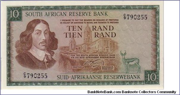 RESERVE BANK OF SOUTH AFRICA-
 10 RANKS Banknote