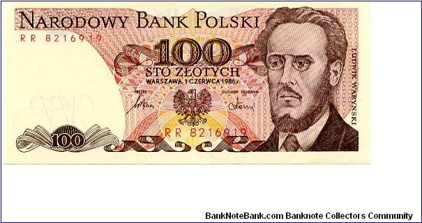 100 Zlotych
Purple/Red 
L Warynski 
Old newspaper Banknote