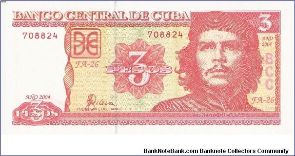 3 pesos; 2004 Banknote