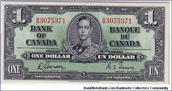 BANK OF CANADA-
$1.0 KGVI Banknote