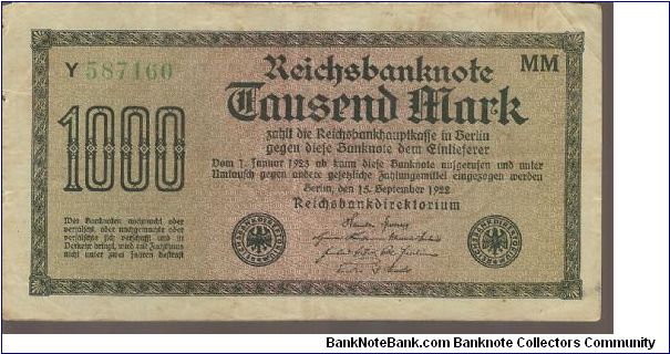 P75
1000 Mark Banknote
