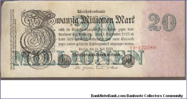 P97
20 Million Mark Banknote