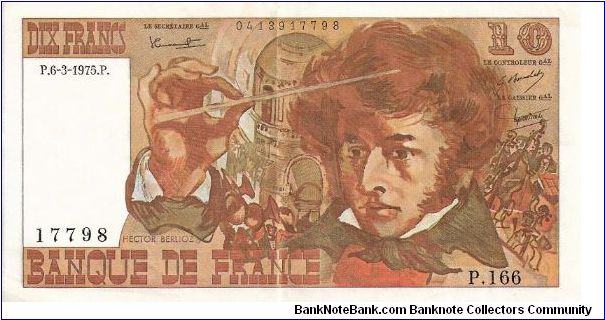 10 francs; March 6, 1975 Banknote