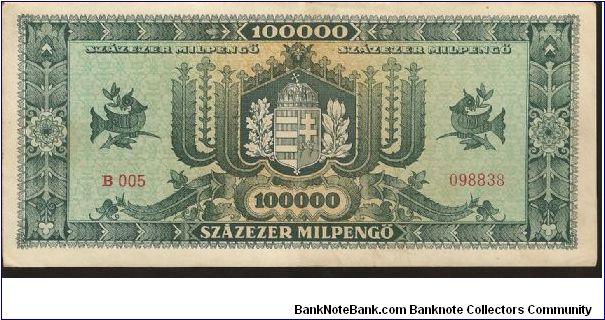 Banknote from Hungary year 1946