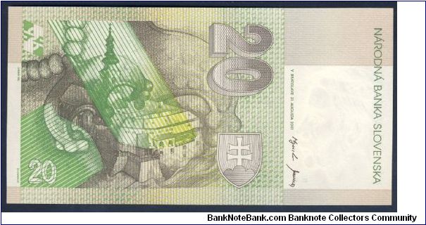 Banknote from Slovakia year 2001