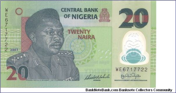 2007 CENTRAL BANK OF NIGERIA 20 KAIRA

**POLYMER NOTE** Banknote