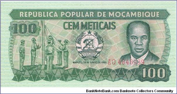 1983 REPUBLICA POPULAR DE MOCAMBIQUE 100 *CEM* METICAIS

P130 Banknote