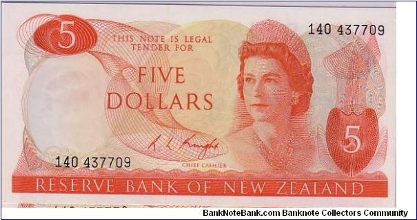 RESERVE BANK OF NZ
 $5.0 Banknote