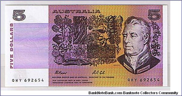 COMMONWEALTH OF AUSTRALIA-
 $5.0 Banknote