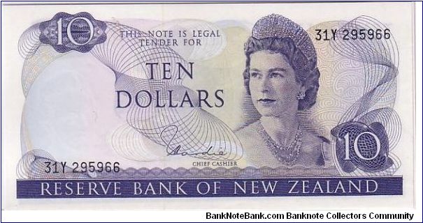 RESERVE BANK OF NZ-
 $10 Banknote