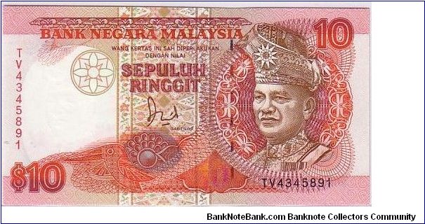 BANK OF MALAYSIA-
 $10 RIGGIT Banknote