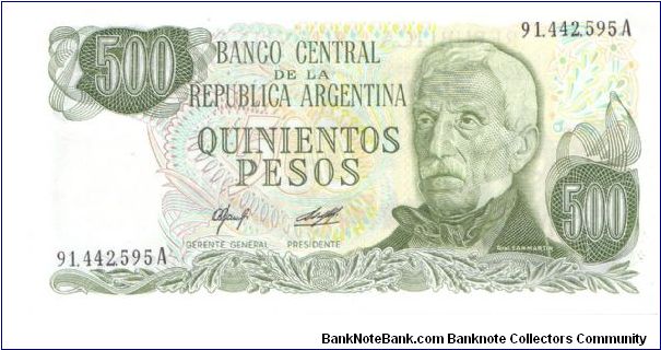 1977-82 ND BANCO CENTRAL DE LA REPUBLICA ARGENTINA 500 *QUINIENTOS* PESOS

P303a Banknote