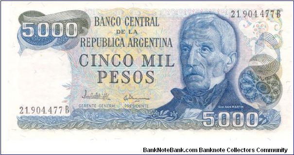 1977-83 ND BANCO CENTRAL DE LA REPUBLICA ARGENTINA 5000 *CINCO MIL* PESOS


P305b Banknote