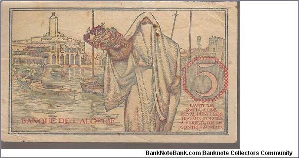 Banknote from Algeria year 1944