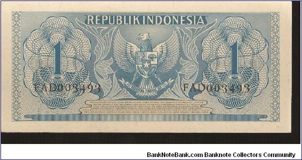 Banknote from Indonesia year 1956