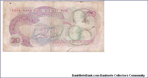 Banknote from Vietnam year 1969