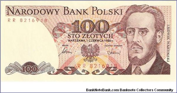 100 zloty; June 1, 1986

Thanks De Orc! Banknote