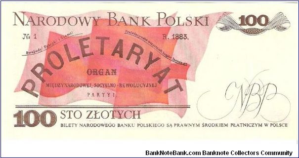 Banknote from Poland year 1986