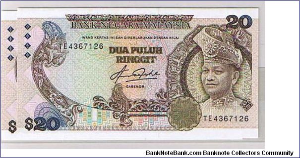 BANK OF MALAYSIA-
 $20 RIGGIT Banknote