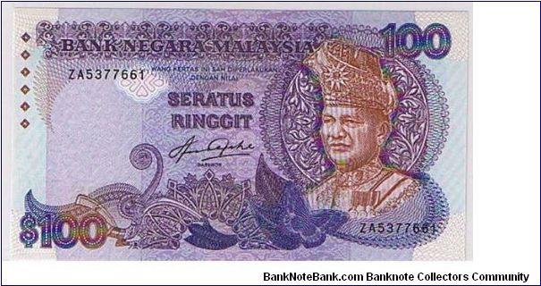 BANK OF MALAYSIA-
$100 RIGGIT Banknote