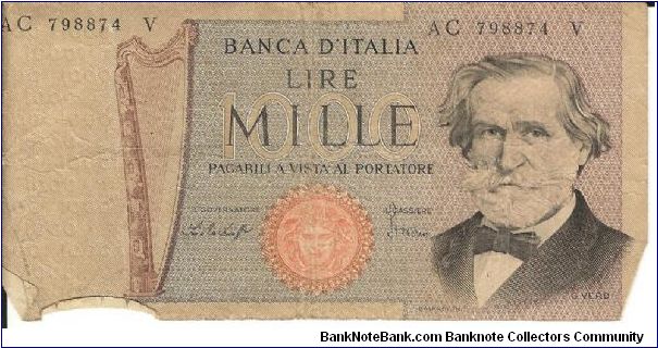 P101
1000 Lire Banknote
