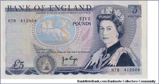 BANK OF ENGLAND
 5 POUNDS Banknote
