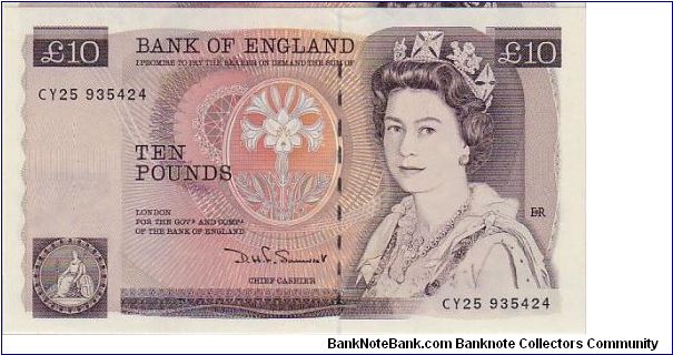 BANK OF ENGLAND-
 10 POUNDS Banknote