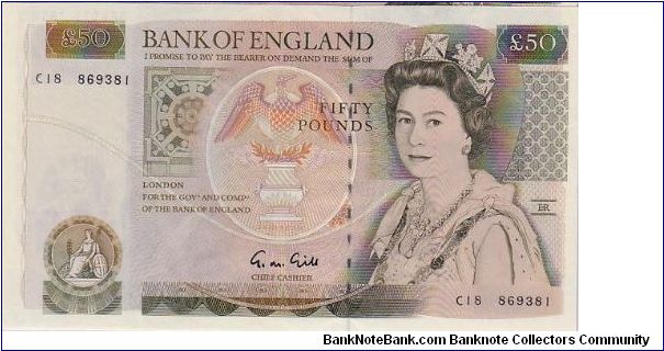 BANK OF ENGLAND-
 50 POUNDS Banknote