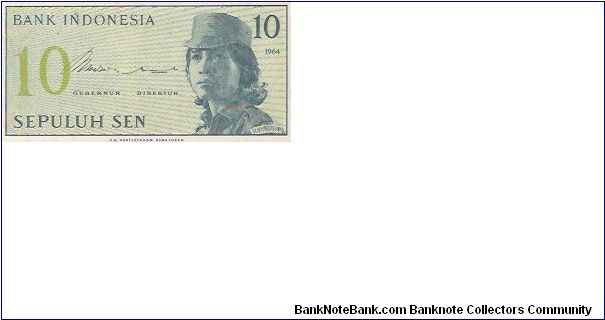 Banknote from Indonesia year 1964