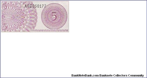 5 SEN

AOZ050177

P # 91 Banknote