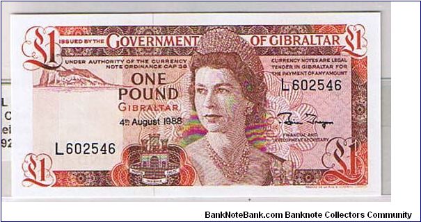 GOVERNMENT OF GIBRALTAR-
 1 POUND Banknote
