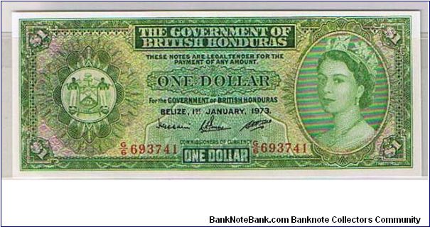 BRITISH HONDURAS-
 $1.0 Banknote