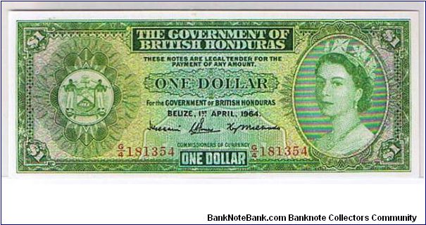 BRITISH HONDURAS-
 $1.0 Banknote