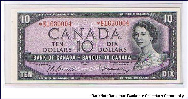 BANK OF CANADA-
$10 * NOTES Banknote