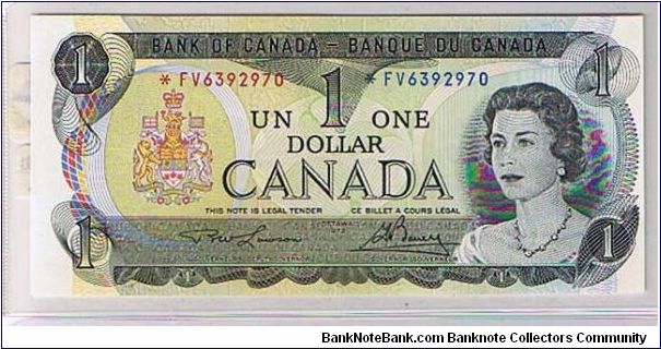 BANK OF CANADA
 $1.0 ** NOTE Banknote