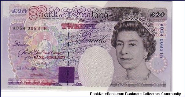 BANK OF ENGLAND-
 20 POUNDS Banknote