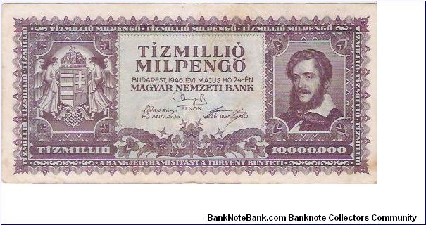 10,000,000 PENGO

16.11.1945

P # 123 Banknote