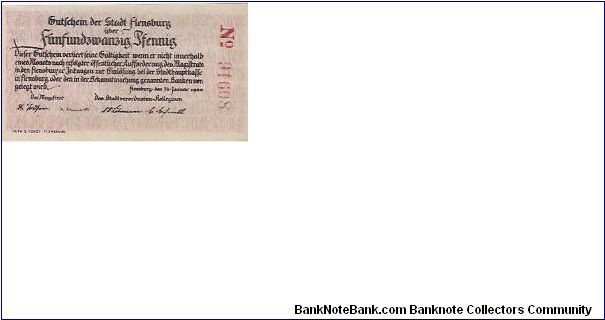 25 PFENNIG

16.1.1920

NO: 91608 Banknote