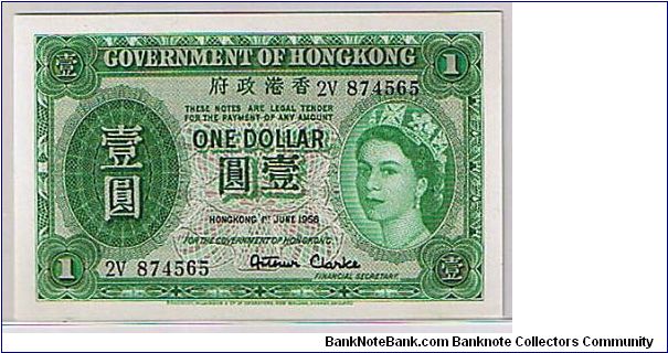 H.K. GOVERNMENT $1.0 Banknote