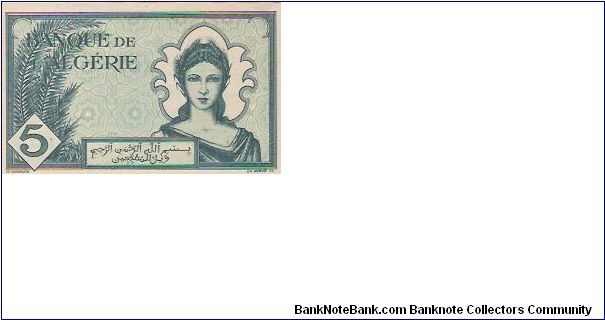 CINQ FRANCS

16-11-1942

635   D.147

P # 91 Banknote