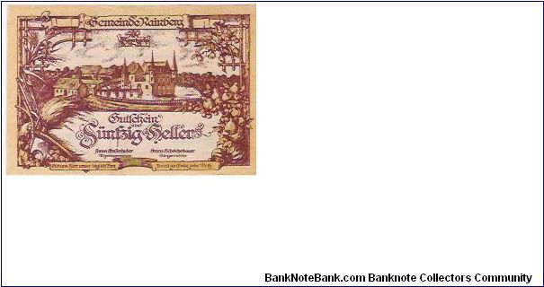 50 HELLER

31.12.1920 Banknote