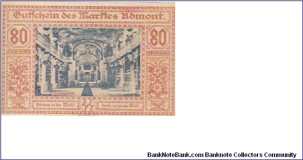 80 HELLER

NOVEMBER 1920 Banknote