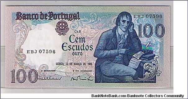 BANK OF PORTUGAL-
 100 ESCUDOS Banknote