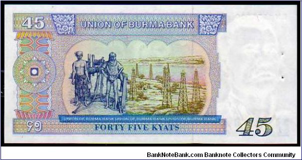 Banknote from Myanmar year 1987