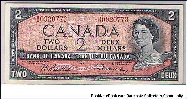 BANK OF CANADA-
 $2.0 * STAR NOTE WITH B/B Banknote